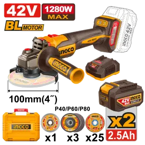 Ingco Meuleuse D'angle Sans Fil 42v+2bat au Maroc [cagli4108112]