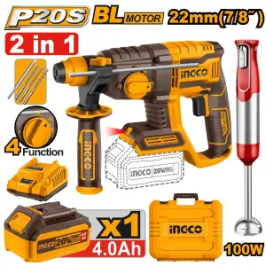 INGCO PACK MARTEAU PERFORATEUR 22MM 20V/MIXEUR PLONGEANT AU MAROC [COSLI240208]