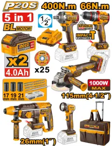 PACK VALISE DE 5 MACHINES 20V AU MAROC [CKLI2059]