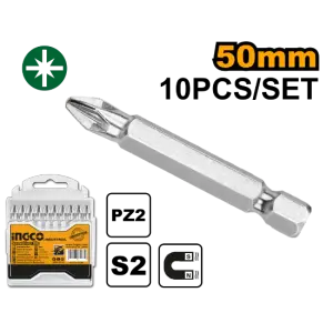 INGCO SET DE 10 EMBOUTS PZ2 50MM AU MAROC [SDB11PZ223]