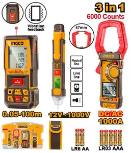 INGCO PACK TELEMETRE LASER + MULTIMETRE + DETECTEUR TENSION AU MAROC [HLDD241202]