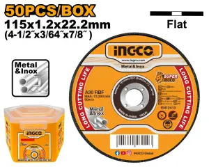 INGCO JEU DE 50 DISQUES ABRASIFS 115MM SS AU MAROC [MCD1211550]