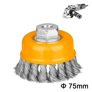 Ingco Brosse Metallique Torsadee 75mm au Maroc [wb20751]