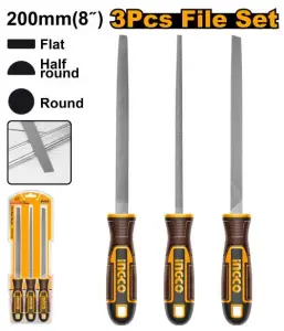 INGCO SET DE 3 LIMES EN ACIER 200MM AU MAROC [HKTFS1308]