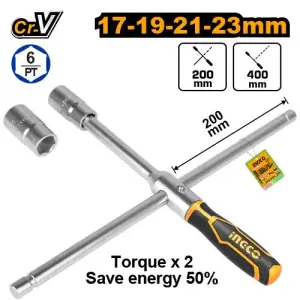 INGCO CLE A BEQUILLE 400MM 4 DOUILLES:17MM 19MM 21M AU MAROC [HRCW40231]
