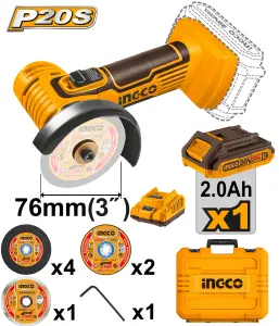 INGCO MALETTE MINI MEULEUSE 76MM 20V 1BATT 7 DISCS INGCO AU MAROC [CAGLI76012]