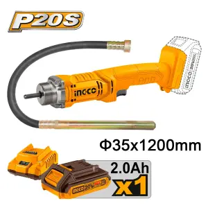 INGCO VIBREUR A BETON 20V + 1BATTERIE + 1AIGUILLE AU MAROC [CCVLI2023011]