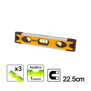 INGCO MINI NIVEAU A BULLE AVEC 3 FIOLES 225MM AU MAROC [HMSL01030]