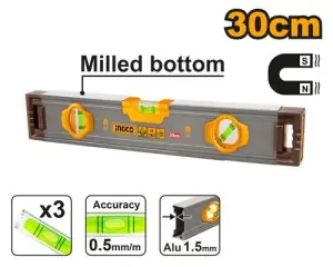 INGCO NIVEAU A BULLE MAGNETIQUE 30CM AU MAROC [HSL38030M]