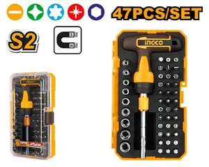 INGCO SET DE 47 PIECES POUR TOURNEVIS AVEC MANCHE EN T AU MAROC [HKSDB0478]