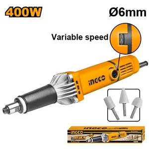 INGCO MEULEUSE DROITE 6MM 400W + 3 ACCESSOIRES AU MAROC [PDG4003]