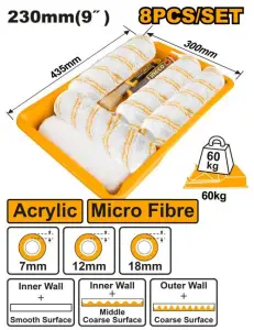 INGCO SET DE 8 PIECES POUR ROULEAUX A PEINTURE AU MAROC [HKTCB83230083]