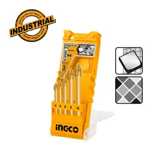 Ingco Jeu de 5 Forets A Verre 4mm,5mm,6mm,8mm,10mm Nr au Maroc [akd7058]