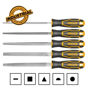 INGCO SET DE 5 LIMES EN ACIER 200MM AU MAROC [HKTFS0508]