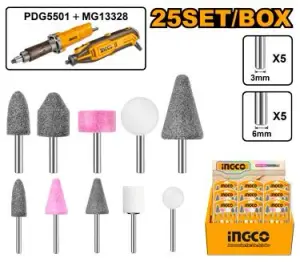 INGCO JEU DE 10 MEULES SUR TIGE PDG4003 PDG5501 AU MAROC [AKB1001]