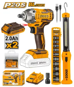INGCO PACK BOULONNEUSE A CHOC 300NM SANS CHARBONS 20V AU MAROC [COSLI23011]