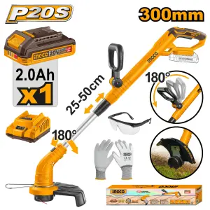 INGCO PACK DEBROUSSAILLEUSE 20V+BATTERIE+CHARGEUR AU MAROC [CGTLI20301]