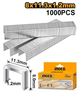 INGCO BOITE AGRAFE 1000PCS 8MM*1.2MM POUR HSG1405 AU MAROC [STS0208]
