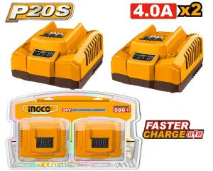 INGCO PACK DE 2 CHARGEUR 4.0AH INGCO AU MAROC [COSLI250388]