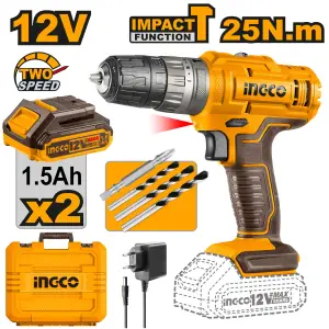 INGCO PERCEUSE VISSEUSE 12V 2 BATTERIES PLATES AU MAROC [CIDLI1228]