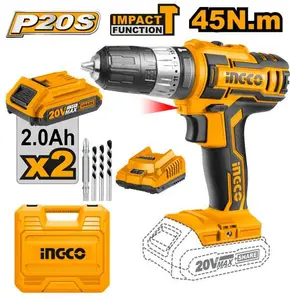 INGCO MALETTE PERCEUSE-VISSEUSE 20V SS 2BATTERIES AU MAROC [CIDLI200215]