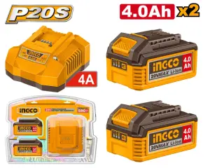 INGCO KIT BATTERIE LITHIUM-ION 4,0AH ET CHARGEUR AU MAROC [FBCPK2013]
