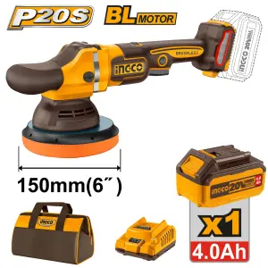 INGCO POLISSEUSE SANS FIL 20V 150MM 1BATTERIE 4.0AH+CHARGEUR AU MAROC [APLI20151]