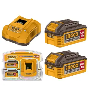 INGCO PACK DE 2 BATTERIES 5AH +CHARGEUR AU MAROC [FBCPK2513]
