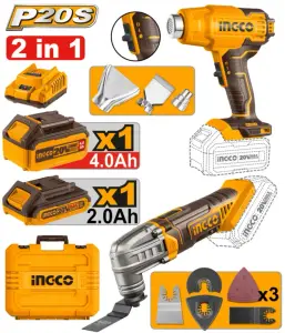 INGCO PACK OUTIL MULTIFONCTIONS/DÉCAPEUR THERMIQUE20V/2BATTERIES AU MAROC [COSLI230703]