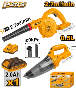 INGCO KIT CONBINE ASPIRATEUR+SOUFFLEUR SANS FIL 20V [COSLI240998]