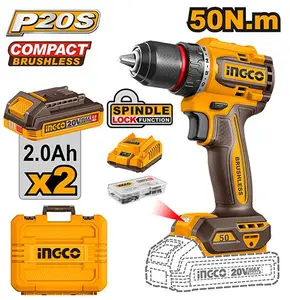 Visseuse-Perceuse Brushless INGCO 20V 50Nm | 2 Batteries | CDLI205062
