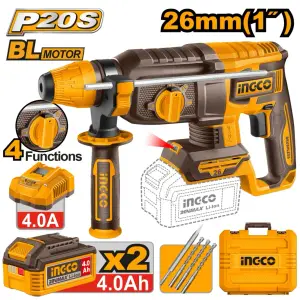 INGCO MARTEAU PERFORATEUR 20V 26MM 2BATT +CHARGEUR AU MAROC [CRHLI262085]