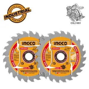 INGCO JEU DE 2 LAMES DE SCIE TCT ULTRA-FINES 185MM AU MAROC [TSB1853]