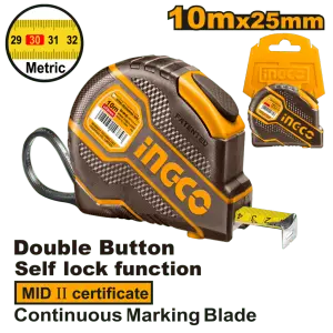 INGCO RUBAN A MESURER EN ACIER 10M X 25MM AU MAROC [HSMT08101E]