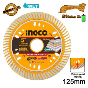 INGCO DISQUE DIAMANTE ULTRAFIN 125MM AU MAROC [DMD061251]