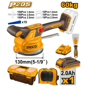 INGCO MACHINE A VIBRER 20V POUR CARREAUX - 60KG - 130MM AU MAROC [CTVLI20018]