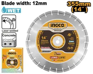 INGCO DISQUE DIAMANTE POUR SCIE A SOL 355MM AU MAROC [DMD033552]