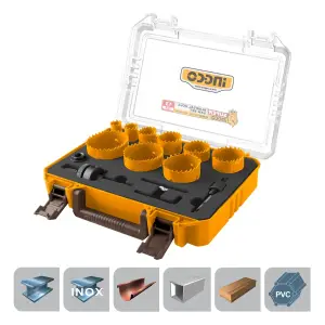INGCO COFFRET DE SCIE CLOCHE 13 PCS BI METAL 19-64MM INGCO AU MAROC [AKH0132]