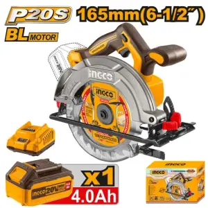 INGCO SCIE CIRCULAIRE 20V 165MM +1 BATTERIE 4AH INGCO AU MAROC [CSLI16521]