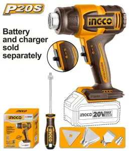 INGCO DECAPEUR THERMIQUE 20V 300-550Ã‚Â°C SANS BATTERIE SANS CHARGEUR AU MAROC [HGLI2006]