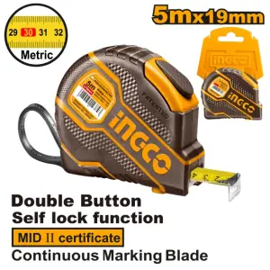 INGCO RUBAN A MESURER EN ACIER 5M X 19MM AU MAROC [HSMT080521E]