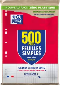500 FEUILLES SIMPLES A4 PERFORÉES