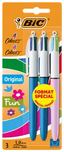 3 STYLOS BILLE 4 COULEURS