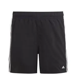 ADIDAS Short De Bain\u00a03-Stripes-Noir - HA9405