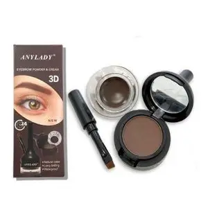 ANYLADY Crème &amp; Poudre  Sourcils 3D-Waterproof -Tenue 24H- Marron foncé