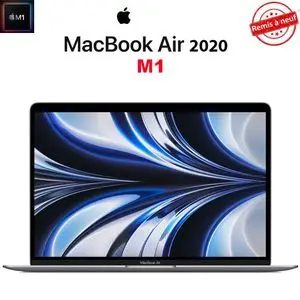 Apple MacBook Air M1 2020 Retina - 13.3" - M1 Chip - 8GB RAM + 256GB SSD - Windows - Batterie 10h - Remis à neuf