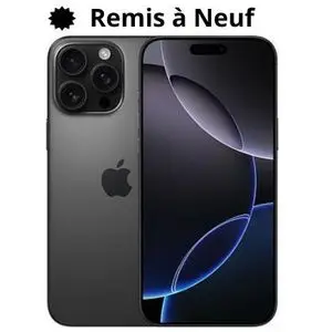 Apple iPhone 16 Pro Max 8GB + 256GB - Noir Titane - Remis à Neuf