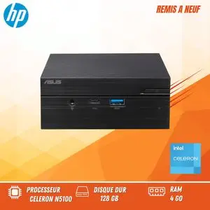 Asus Mini pc Intel® Celeron® N N5100 4 Go DDR4-SDRAM 128 Go SSD Windows 10 Pro Mini PC Noir