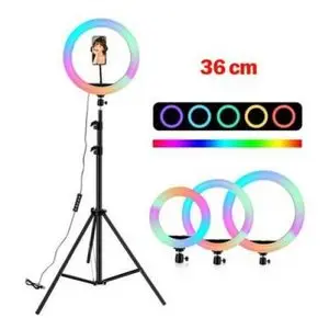 Astro Lighting Ring Light RGB 36 cm avec Tripod 2.1 m pour YouTube / Tiktok