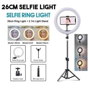 Astro Lighting Ring Light pour Makeup Artist YouTuber Live Video Photography 26 cm + trépied 2m